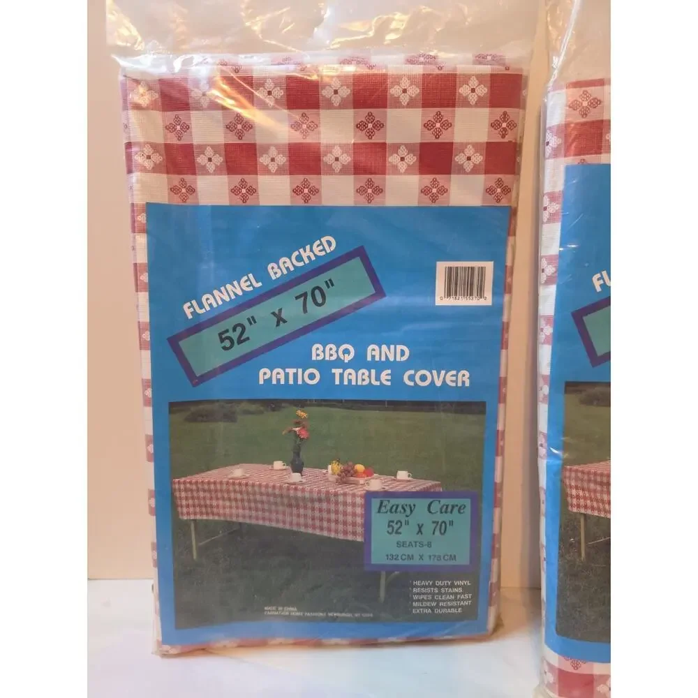 2 Flannel Backed Bbq And Patio Table Covers Picnic 52